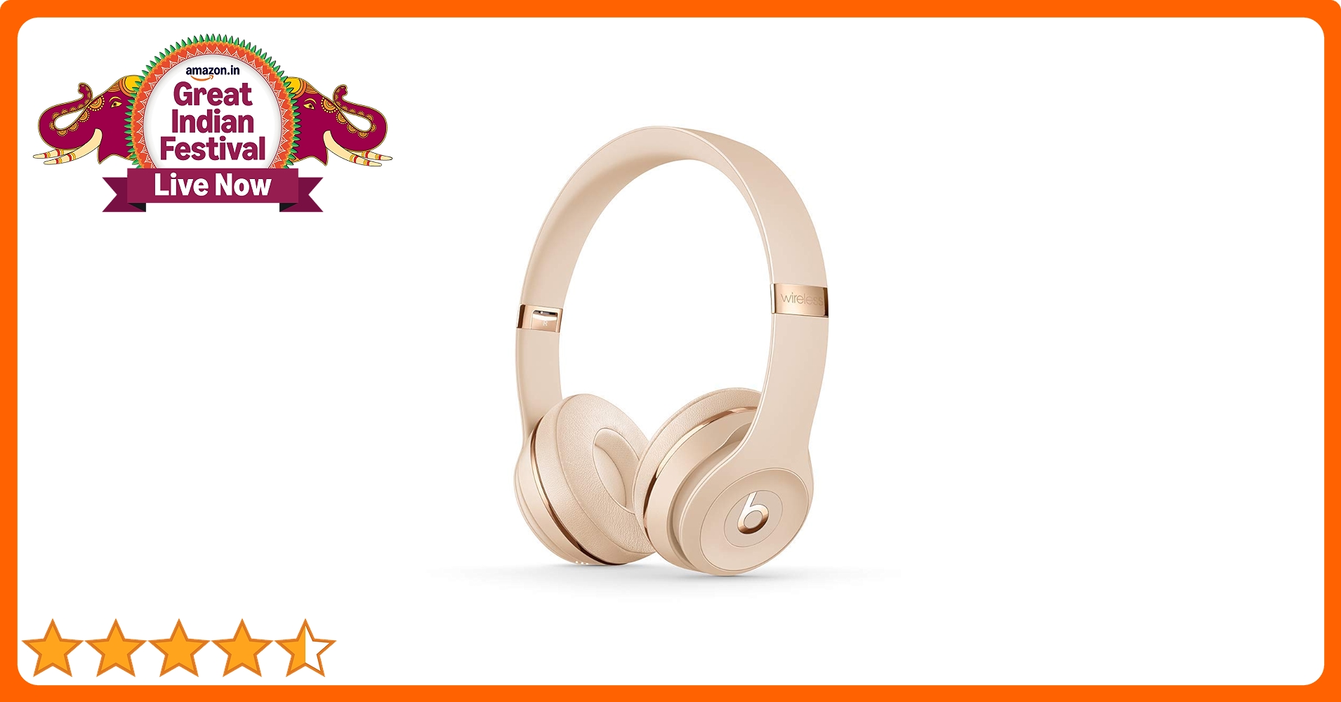 未使用beats solo3 wireless Satin ゴールド Beats Solo3 Wireless On-Ear Headphones - Satin Gold (Latest